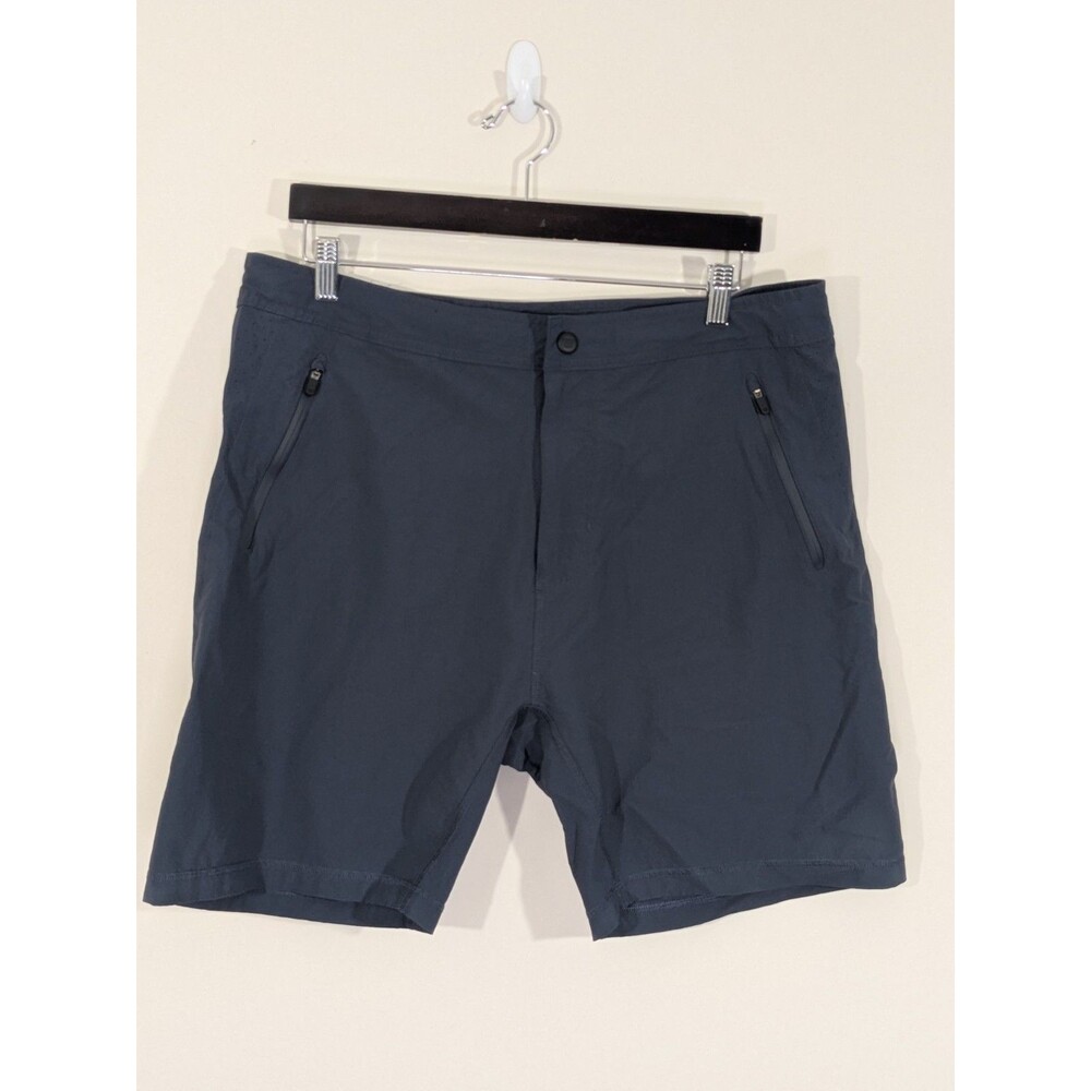 Mack Weldon Shorts Mens XL Slate Blue 8" Ins. Performance Athletic Nylon Stretch